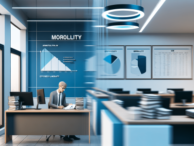 Servidor público em escritório moderno concentrado em documentos e computador, destacando direito administrativo.