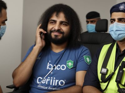 Servidor público demonstrando empatia e comunicação eficaz ao acalmar um cliente estressado em ambiente moderno.