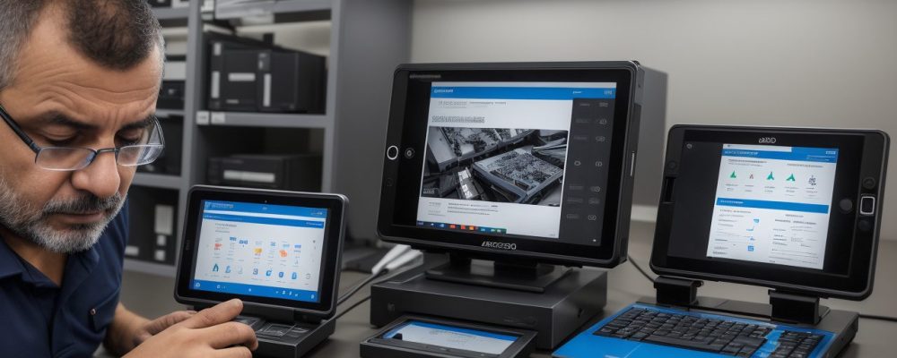 Investigador analisa evidências em laboratório moderno com tecnologia avançada e análise forense digital