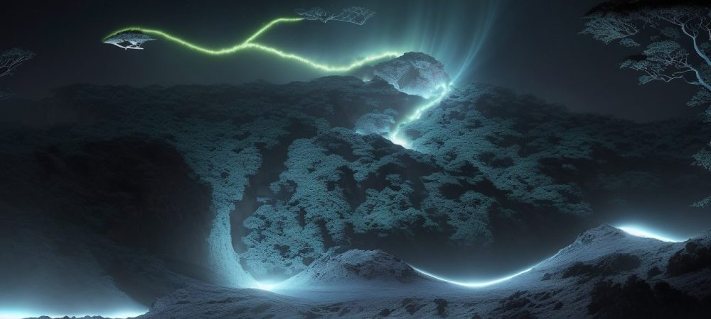 Profissionais do setor público usando computadores e tablets em um ambiente de escritório moderno com gráficos sobre tecnologia da informação.