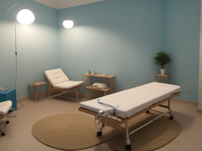 Profissional de neuropsicologia interagindo com paciente em ambiente acolhedor com livros e jogos educativos.