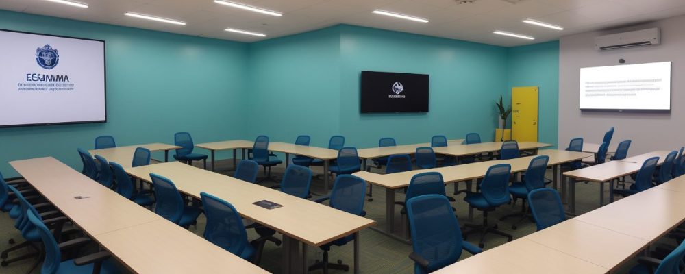 Equipe de profissionais de segurança do trabalho usando EPIs em treinamento público, discutindo normas regulamentadoras e estratégias de segurança.