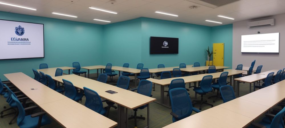 treinamento-seguranca-trabalho-publico.webp Equipe de profissionais de segurança do trabalho usando EPIs em treinamento público, discutindo normas regulamentadoras e estratégias de segurança.