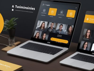 Tutoria online interativa com tutor e alunos em videoconferência, destacando a importância da comunicação e apoio no aprendizado.