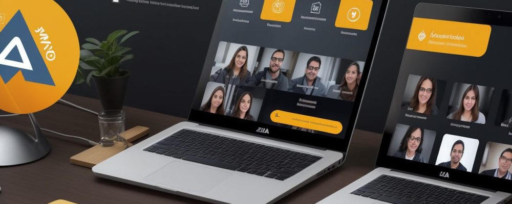 Tutoria online interativa com tutor e alunos em videoconferência, destacando a importância da comunicação e apoio no aprendizado.